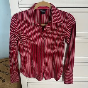 Like new Moda International Red Striped Shirt